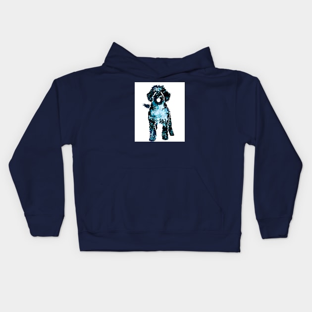 Portuguese Water Dog Cão De Água Português Stencil Kids Hoodie by Furrban